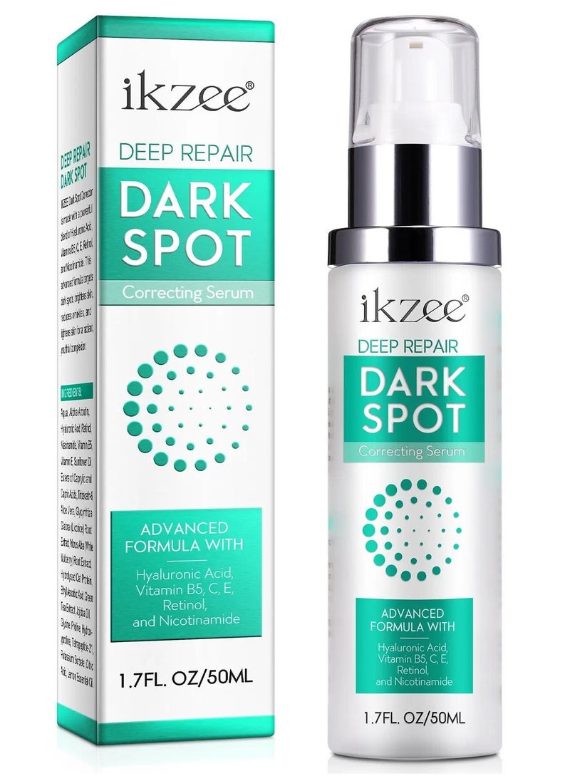 Dark Spot Correcting Serum 50ml Deep Repair Dark Corrector Cream Brightens Skin Tone Firms Complexion Smooth Skin Enhance Texture Reduce Dark Spots with Retinol and Hyaluronic Acid