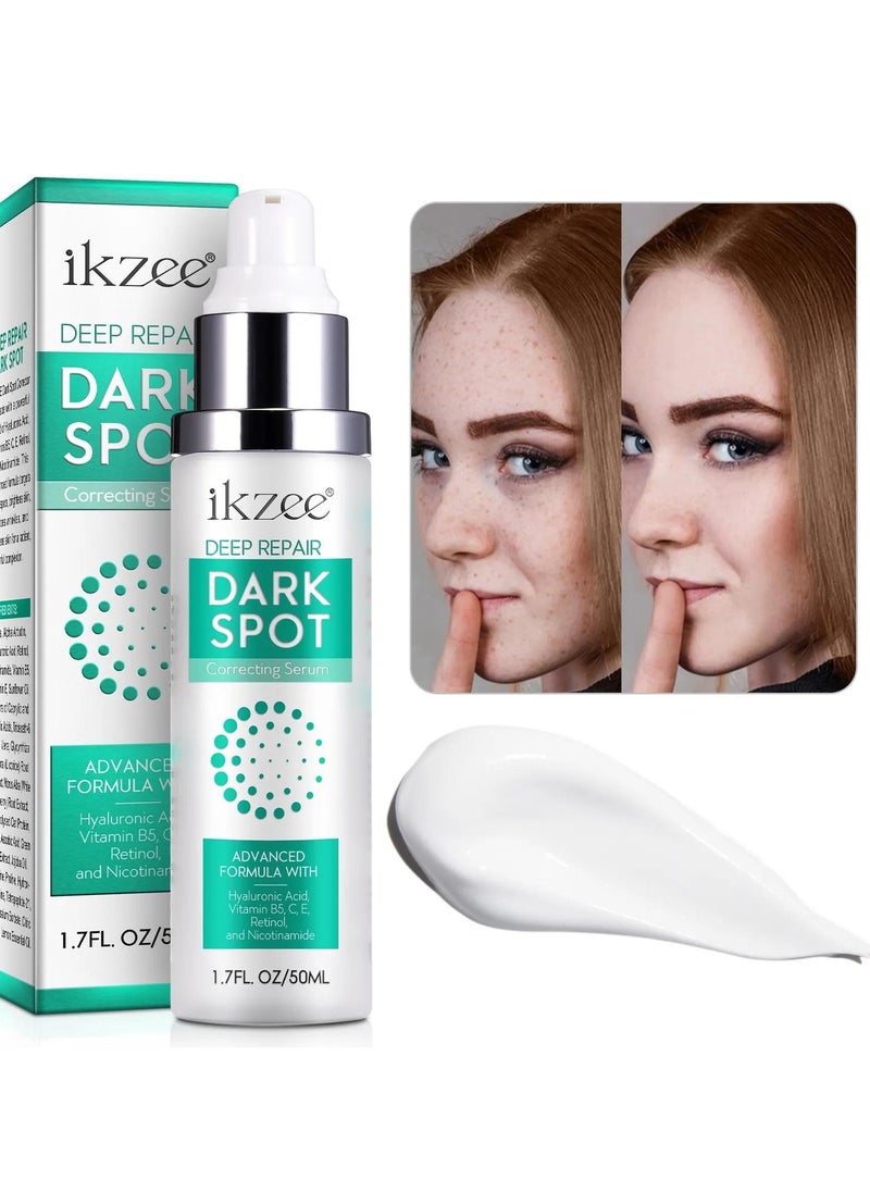 Dark Spot Correcting Serum 50ml Deep Repair Dark Corrector Cream Brightens Skin Tone Firms Complexion Smooth Skin Enhance Texture Reduce Dark Spots with Retinol and Hyaluronic Acid