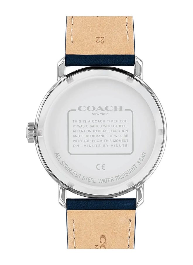 COACH ROUND ANALOG MEN'S SILVER WHITE CASE WATCH - 14602544