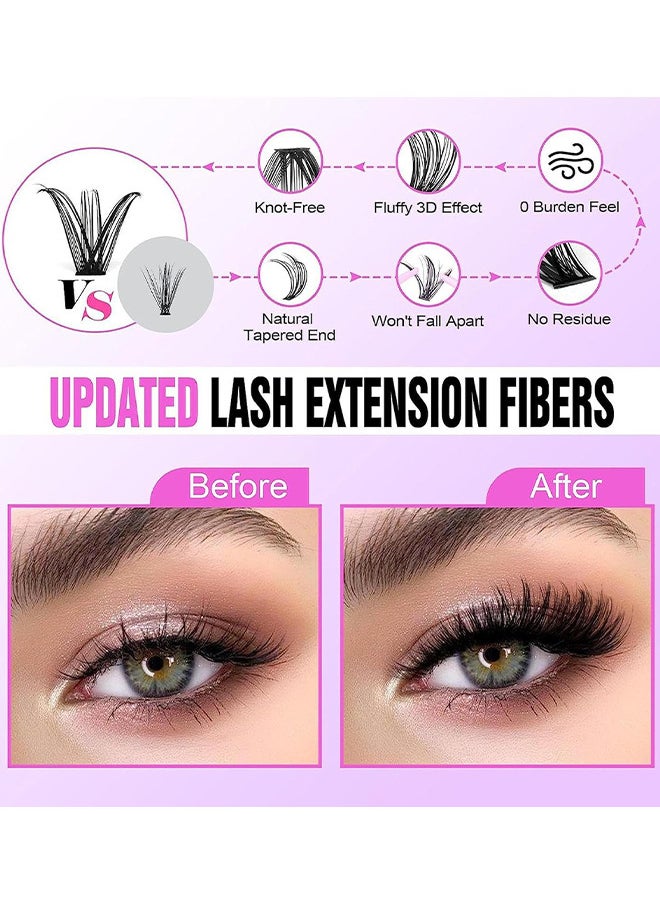 Single Cluster False Lashes Set, Multiple Sizes Eyelashes With Eye Black Mascara Comb And Tweezers, Dense Natural Look Eyelashes, Curl Extension Lashes Eyelashes Set, Enlarge Your Eyes Eyelashes