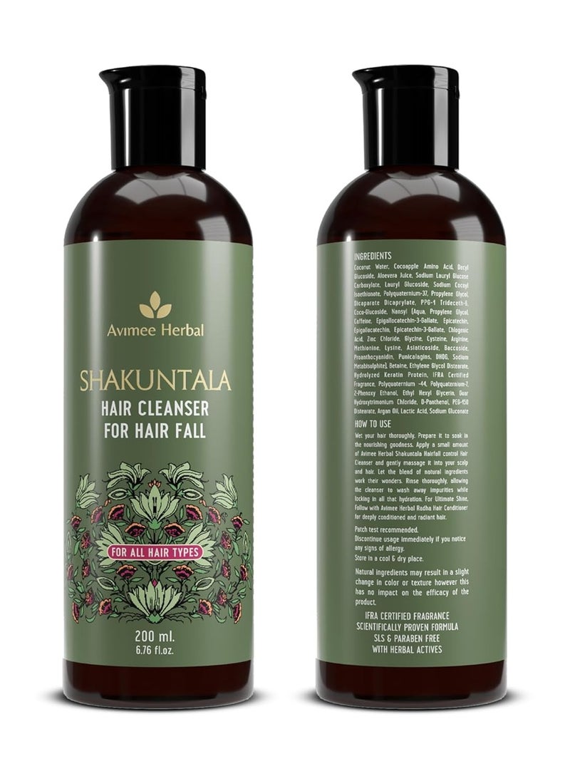 Shakuntala Hair Fall Control Hair Cleanser, For Strong and Shiny Hair, Sulphate & Paraben Free For Men and Women, 200 mL