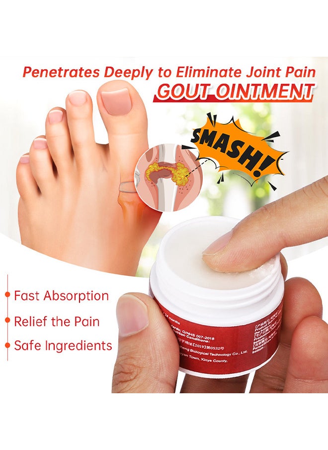 Gout Ointment Professional Effective Fast Acting Safe Fast Absorbing Joint Discomfort Relief Cream To Reduce Pain Edema Redness And Inflammation For Toes Knee Joint 10G