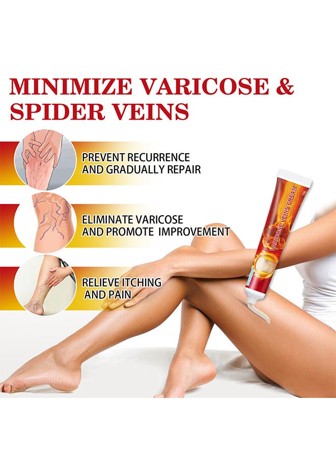 Varicose Veins Cream 20G, Phlebitis Spider Pain Relief Balm, Relieve Swelling And Pain, Improve Blood Circulation, Venous Health Ointment, Soothes Tired Legs