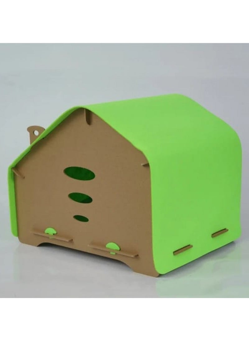 Eco-Friendly Cat Scratcher Toy, Cat Wooden House, Cat House, Pet House - Green Color