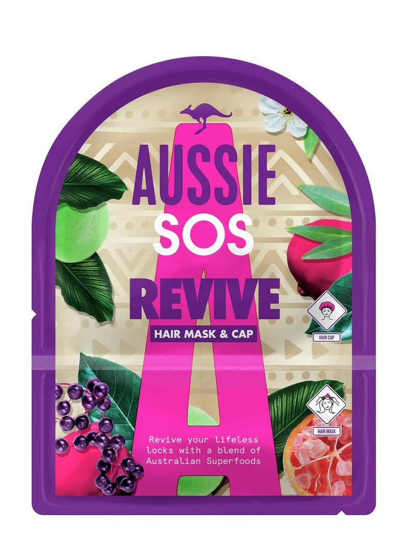 SOS Hair Mask and Cap Revive Your Lifeless Locks with A Blend of Australian Superfoods Vegan 20ml