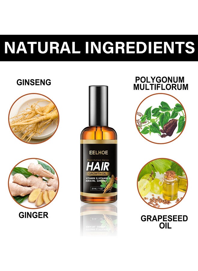 Plant Extract Hair Growth Oil, Ginger Essential Oil Hair Growth, For Hair Loss, Hair Grow Thicker And Longer, Fast Hair Growth