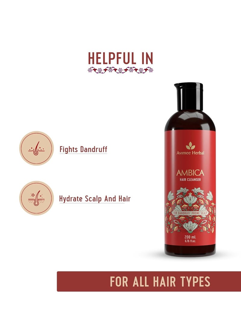 Ambika Hair Cleanser, Fights Dandruff and Moisturizes Scalp Naturally, 200 ml