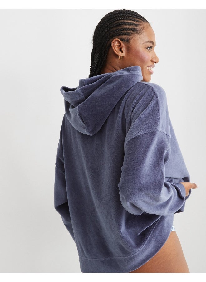 Aerie Velour Cropped Hoodie