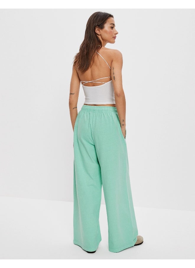 AE Sun Set Super High-Waisted Baggy Wide-Leg Knit Pant