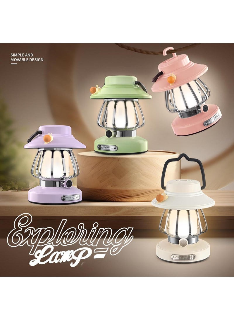 Little Snail Retro Camping Night Light Charging Portable Outdoor Desk Lamp Tent Camping Camp Atmosphere lights