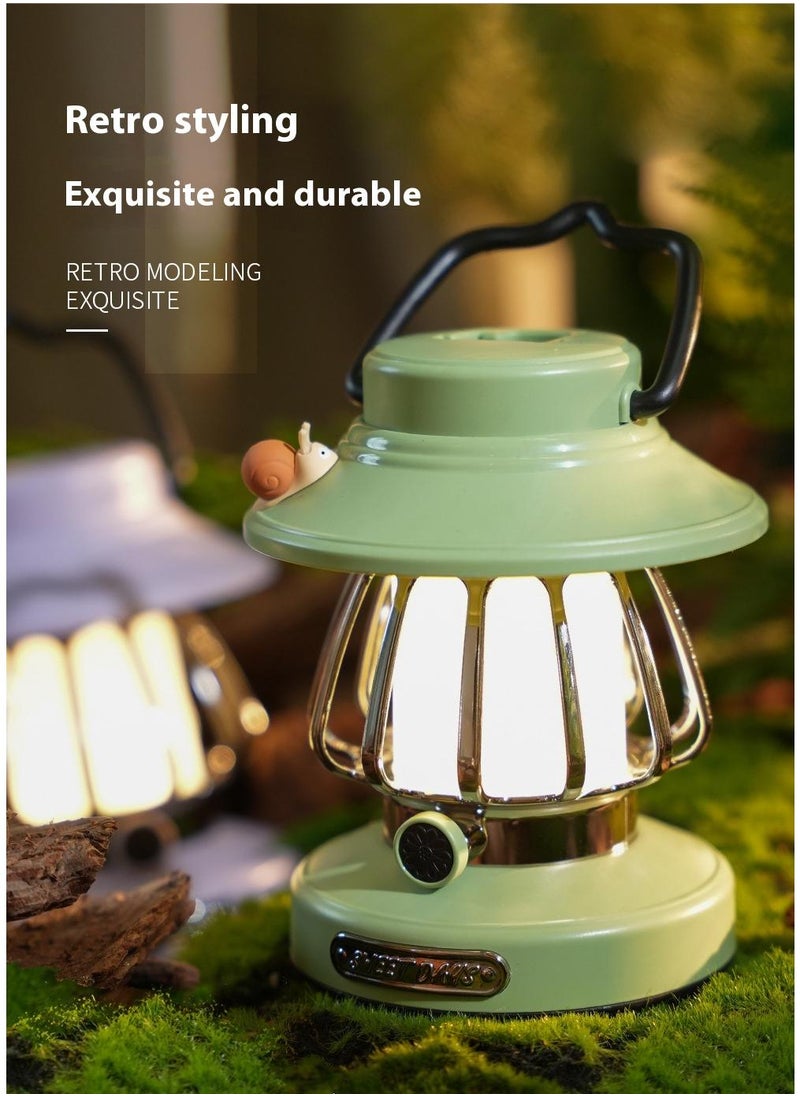 Little Snail Retro Camping Night Light Charging Portable Outdoor Desk Lamp Tent Camping Camp Atmosphere lights