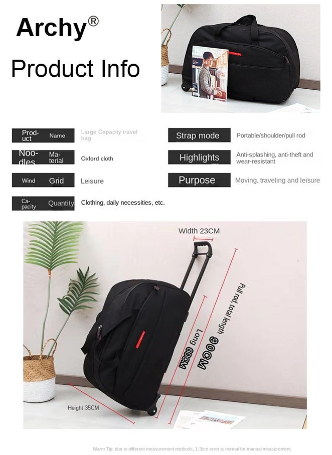 Unisex Trolley Travel Bag Waterproof Large Capacity Multifunctional Luggage Bag