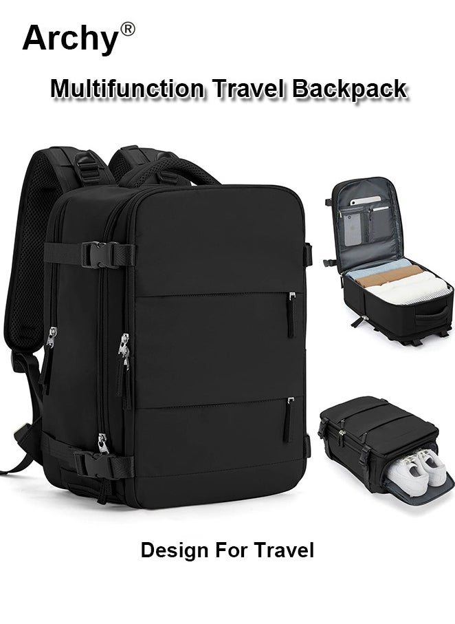 Travel Backpack Carry-On with USB Charging Port Men Women 15.6-Inch Laptop Backpack