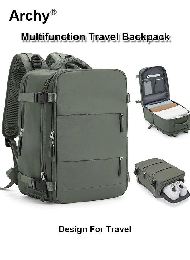 Travel Backpack Carry-On with USB Charging Port Men Women 15.6-Inch Laptop Backpack