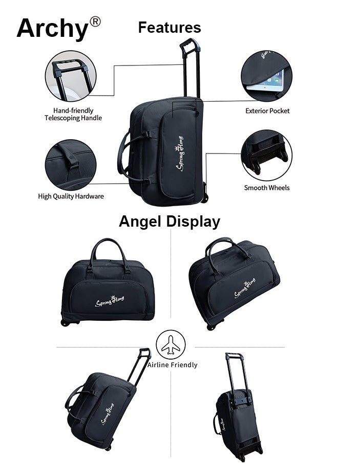 Unisex Trolley Travel Bag Premium Oxford Fabric Large Capacity Multifunctional Luggage Bag