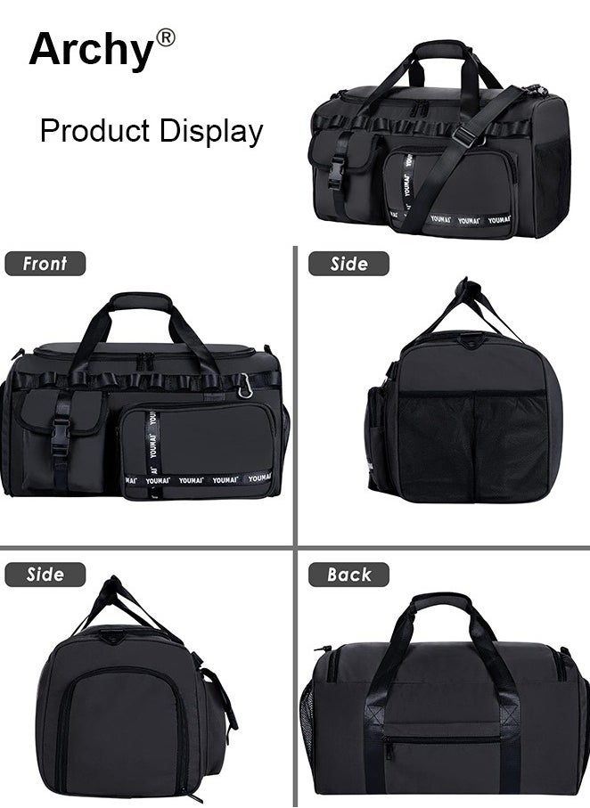 Large-Capacity Travel Bag Men's Short-Distance Luggage Backpack College Students Boarding Backpack Dry and Wet Separation Fitness Bag