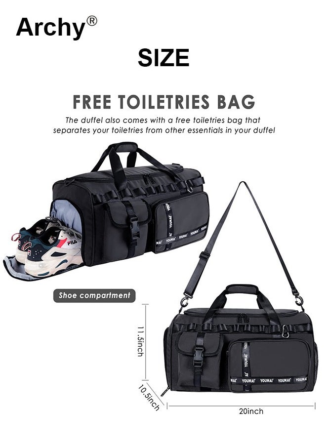 Large-Capacity Travel Bag Men's Short-Distance Luggage Backpack College Students Boarding Backpack Dry and Wet Separation Fitness Bag