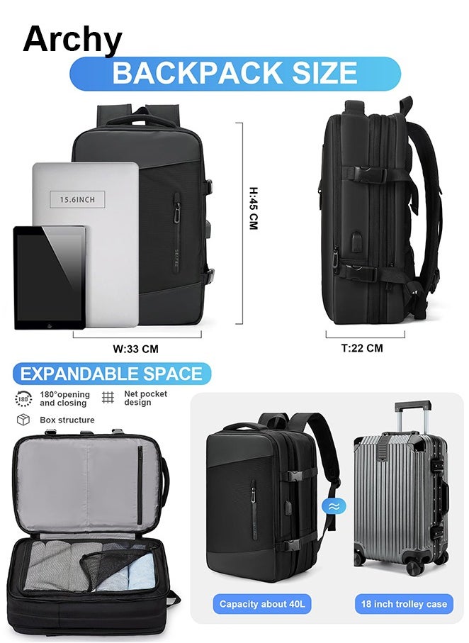 Carry-On Luggage Backpack Unisex Backpack External Charging Interface Wet and Dry Separation