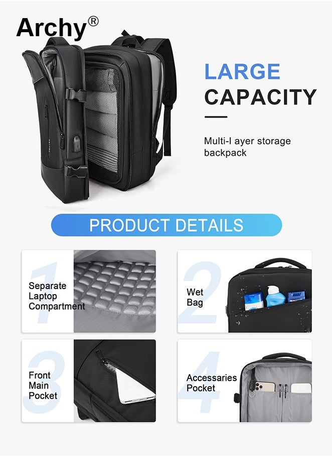 Carry-On Luggage Backpack Unisex Backpack External Charging Interface Wet and Dry Separation