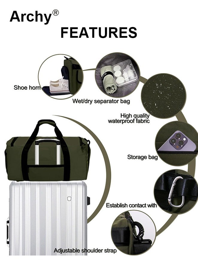 Large-Capacity Travel Bag Men's Short-Distance Luggage Backpack College Students Boarding Backpack Dry and Wet Separation Fitness Bag