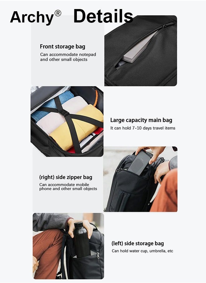 Large Travel Backpack Carry On Backpack Expandable Airline Airplane Approved Weekender Backpack Hiking Backpack Laptop Backpack with USB Charging Port Waterproof Backpack