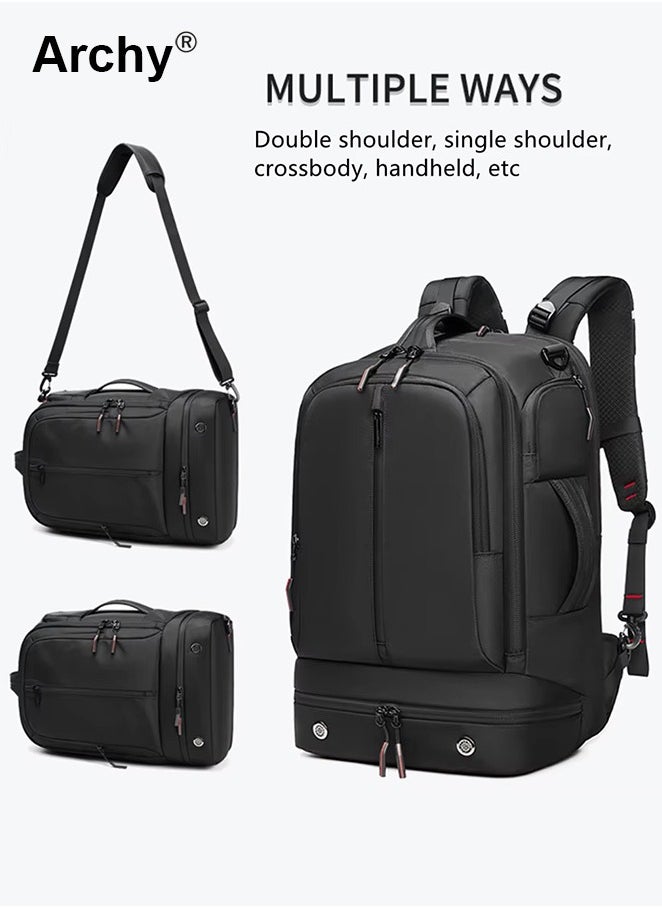 Large Travel Backpack Carry On Backpack Expandable Airline Airplane Approved Weekender Backpack Hiking Backpack Laptop Backpack with USB Charging Port Waterproof Backpack