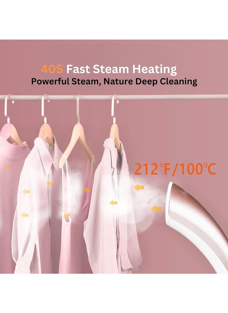 Garment Steamer for Clothes 1800W with Height Adjustable, 40 Second Heating Time, Heat Insulated Steam Hose