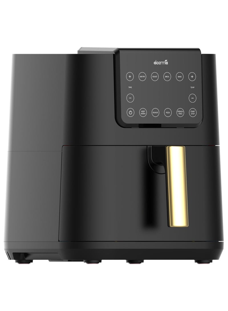 Digital Air Fryer, LED Display, Oil-Free Fryer, Non-Stick Cooking Tray,Temperature Control Up to 200°C & 14 Buttons Easy Navigation Space-Saving Slim Design 7.5 L 1700 W DEM-KZ120W Black