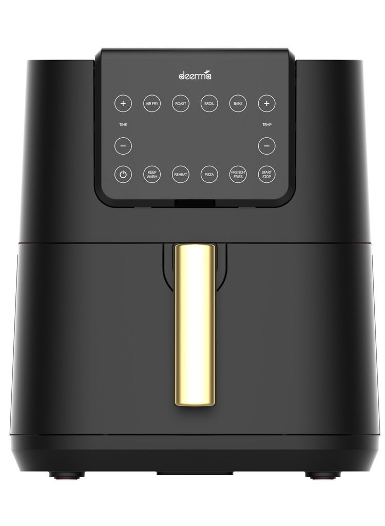 Digital Air Fryer, LED Display, Oil-Free Fryer, Non-Stick Cooking Tray,Temperature Control Up to 200°C & 14 Buttons Easy Navigation Space-Saving Slim Design 7.5 L 1700 W DEM-KZ120W Black
