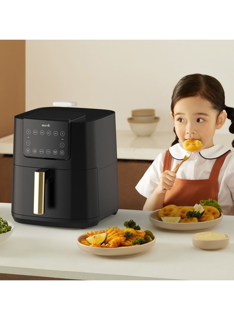 Digital Air Fryer, LED Display, Oil-Free Fryer, Non-Stick Cooking Tray,Temperature Control Up to 200°C & 14 Buttons Easy Navigation Space-Saving Slim Design 7.5 L 1700 W DEM-KZ120W Black