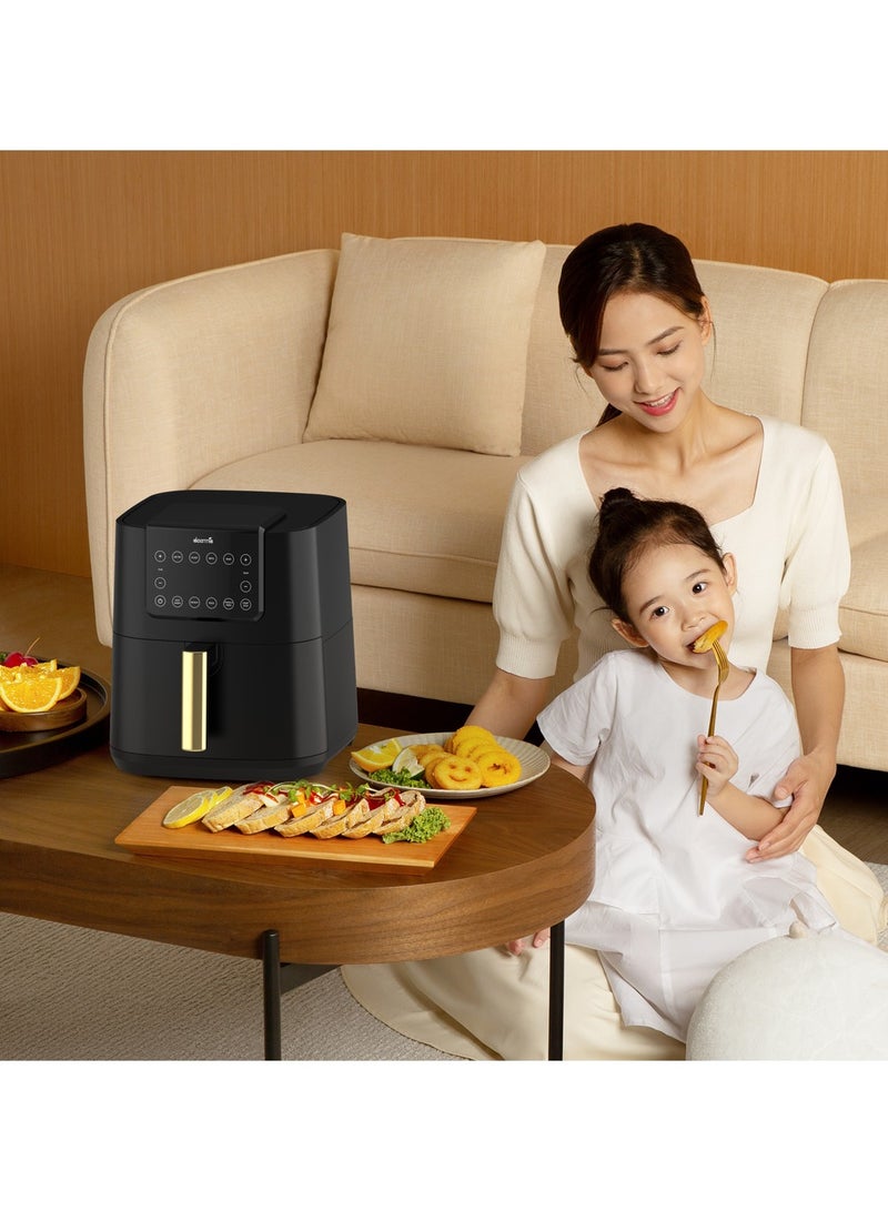 Digital Air Fryer, LED Display, Oil-Free Fryer, Non-Stick Cooking Tray,Temperature Control Up to 200°C & 14 Buttons Easy Navigation Space-Saving Slim Design 7.5 L 1700 W DEM-KZ120W Black