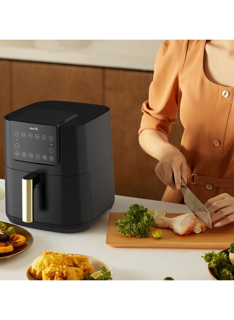 Digital Air Fryer, LED Display, Oil-Free Fryer, Non-Stick Cooking Tray,Temperature Control Up to 200°C & 14 Buttons Easy Navigation Space-Saving Slim Design 7.5 L 1700 W DEM-KZ120W Black