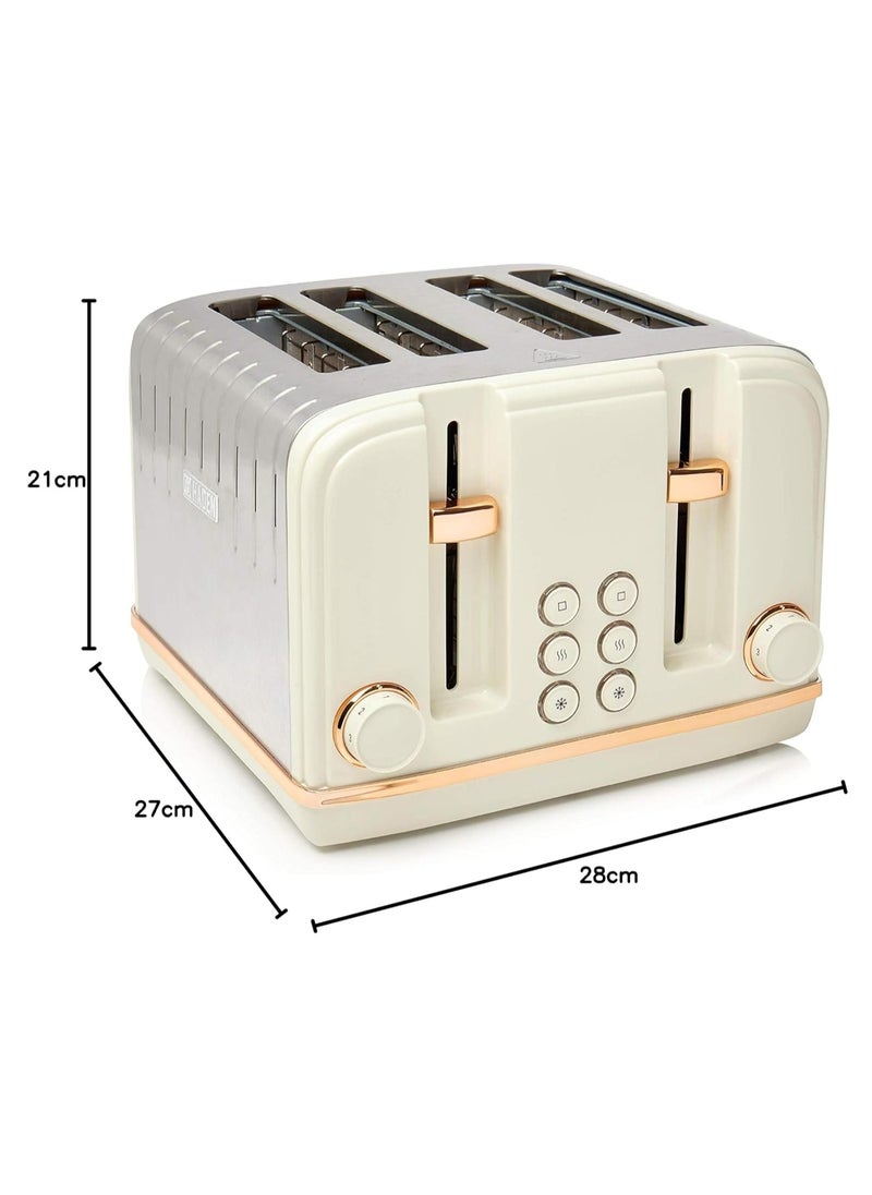 Salcombe Cream Toaster - 4 Slice with Adjustable Browning Levels