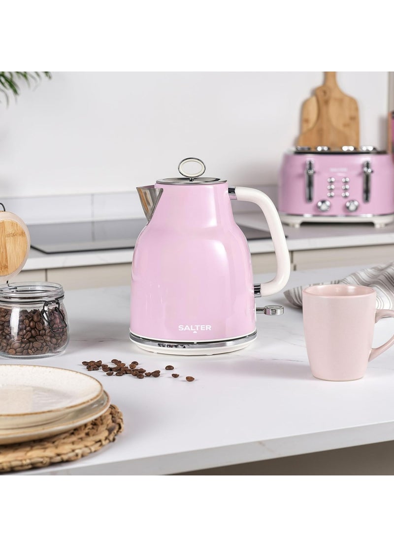 EK5737PNK Retro 1.7 L Kettle – 3KW Rapid Boil, Pink Vintage Design