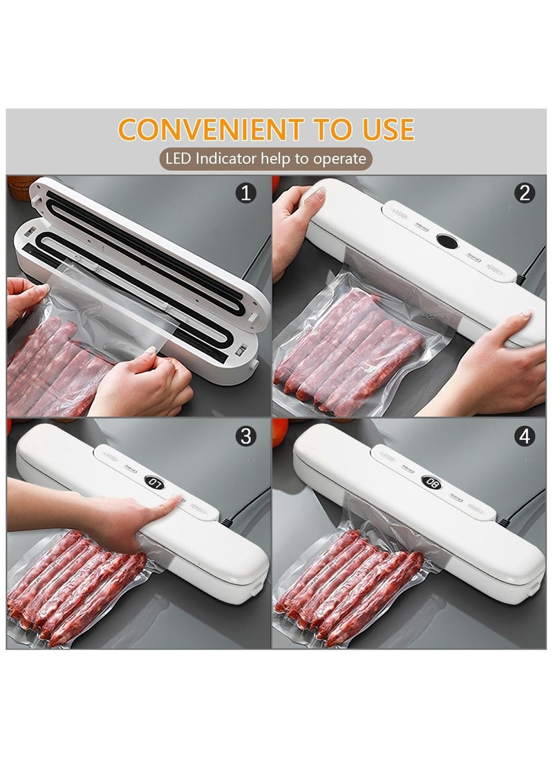 Vacuum Sealer for Food Professional Foil Sealing Device with 10 Vacuum Bags Sealing Device Vacuum Machine for Sous Vide Dry and Moisture