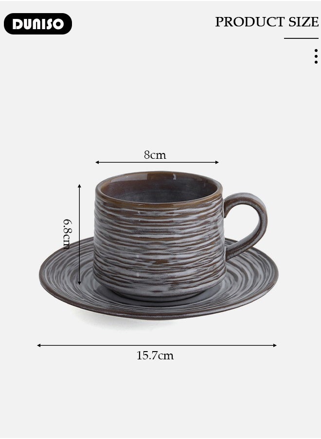 Tea Cup and Saucer Set,  Porcelain Espresso Coffee Cup with Saucer, Ceramic Tea and Coffee Mugs for Home,Office Elegant Afternoon Tea and Artful Coffee Enjoyment