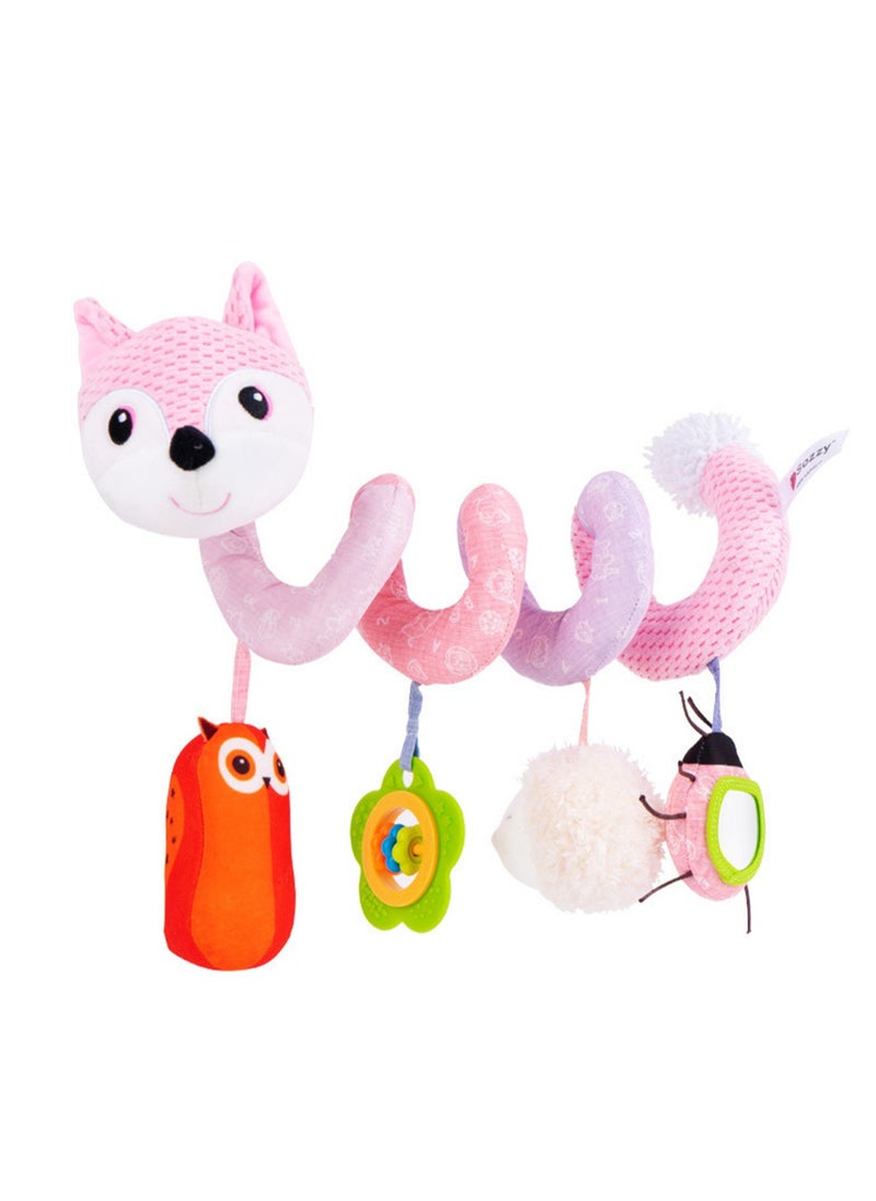 Baby Stroller Around The Bed Hanging Baby Music Rattle Toy Soothing Doll Bed Around (Pink Fox)