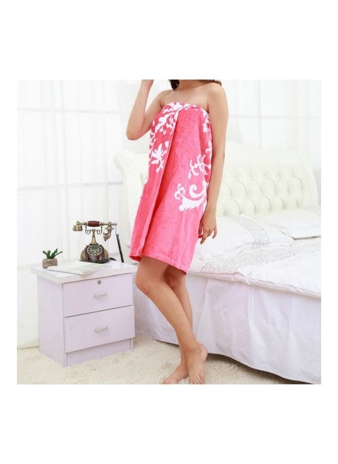 Large Pure Cotton Bath Towel Pink/White 20X20X5cm