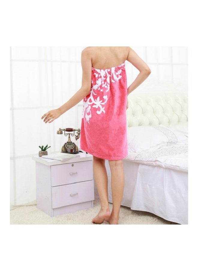 Large Pure Cotton Bath Towel Pink/White 20X20X5cm