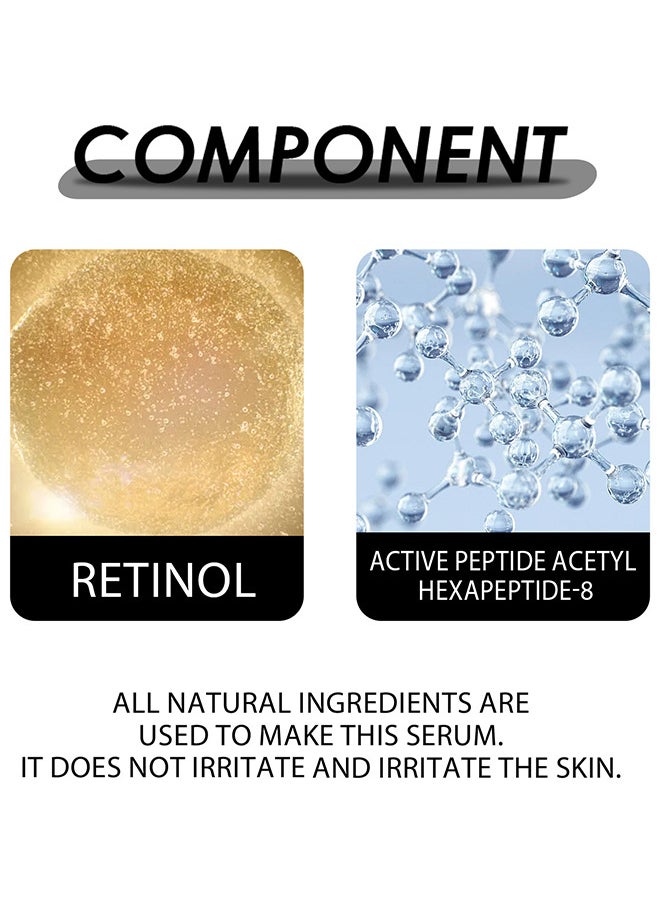 Anti-Aging And Firming Retinol Serum, Vitamine E And Antioxidants Hyaluronic Acid Anti-Aging Serum, Reduces Wrinkles, Fine Lines, Age Spots, Sun Spots, Anti Wrinkle Facial Serum 30ML