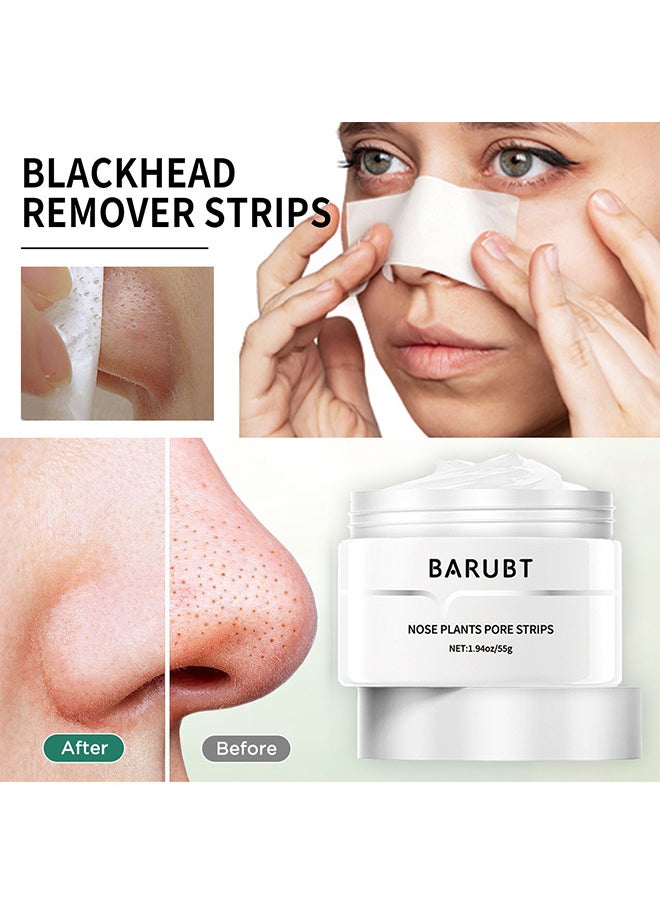 Blackhead Remover Mask, Nose Plants Pore Strips, Pore Cleanser Purifying Peel Off Face Mask With 60 PCS Strips, Plants Aloe Blackhead Remover Facial Mask