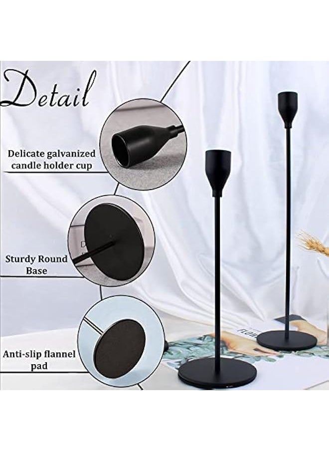 6Pcs Matte Black Candle Holders, Set of 6 Candlestick Holders for 3/4