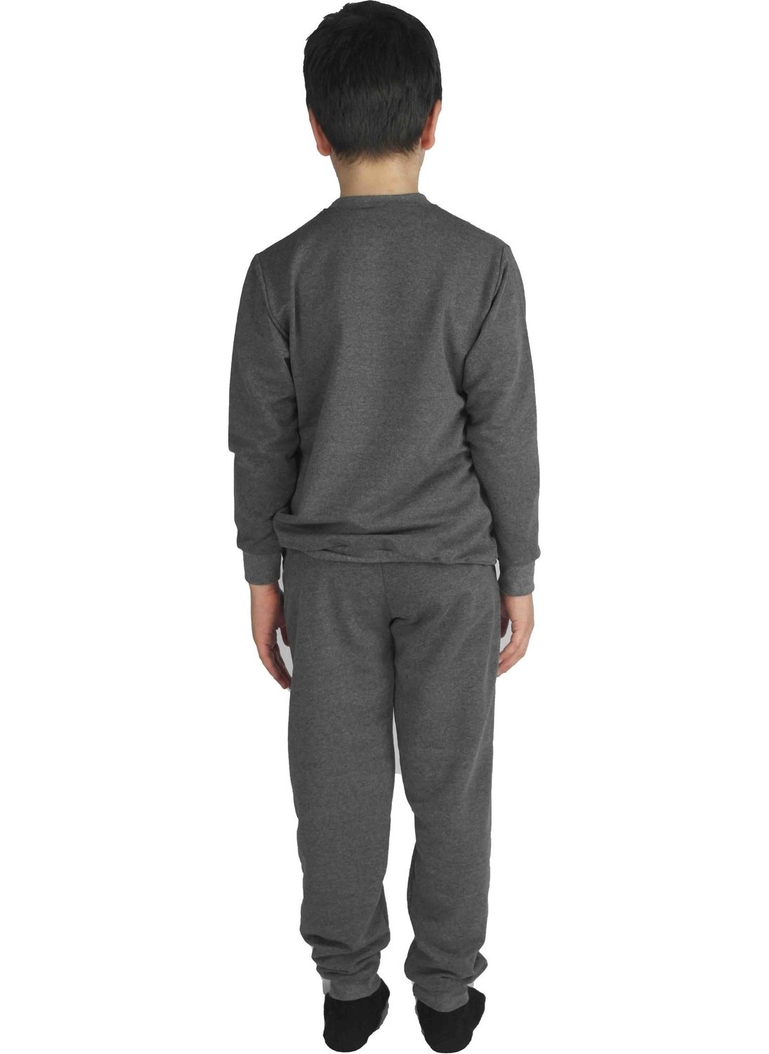 Men's Waiter Printed Anthracite Cotton Tracksuit Set