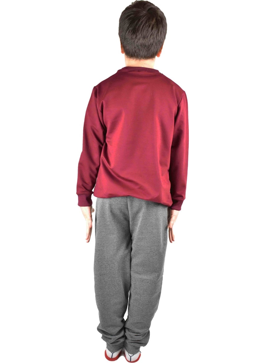 Men's Waiter Printed Claret Red Cotton Tracksuit Set