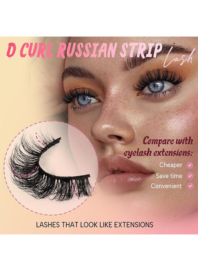 Strip False Lashes 10 Pairs, Faux Mink Lashes, Fluffy Natural Look Eyelashes, Curl Lashes Extension Strip Eyelashes Pack, Enlarge Your Eyes Eyelashes