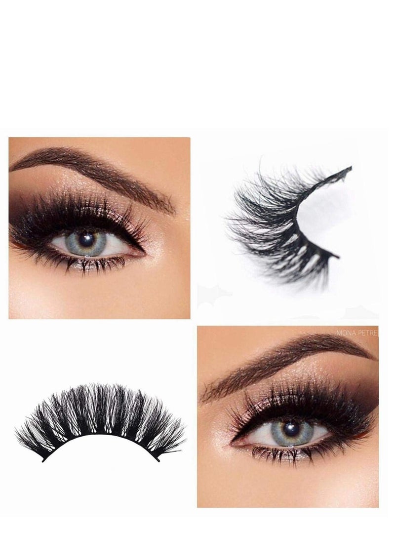 20 Pairs False Eyelashes 3D Faux Mink Lashes Natural Look Wispy Fake Eyelashes 16-20MM Fluffy Volume Long Thick Lashes Pack