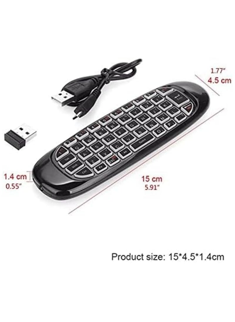 C120 RGB Wireless Backlit Air Mouse Keyboard for Android TV Box - 7 Color Rechargeable Remote Control