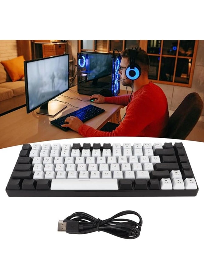 84 Keys Wired Mechanical Keyboard, RGB Backlit Gaming Keyboard, Ergonomically Curved Quiet Wired Keyboard, Portable Keyboard,Hot Swappable Mechanical Keyboard (Black) (DNEId5kgrgu4wp-12)