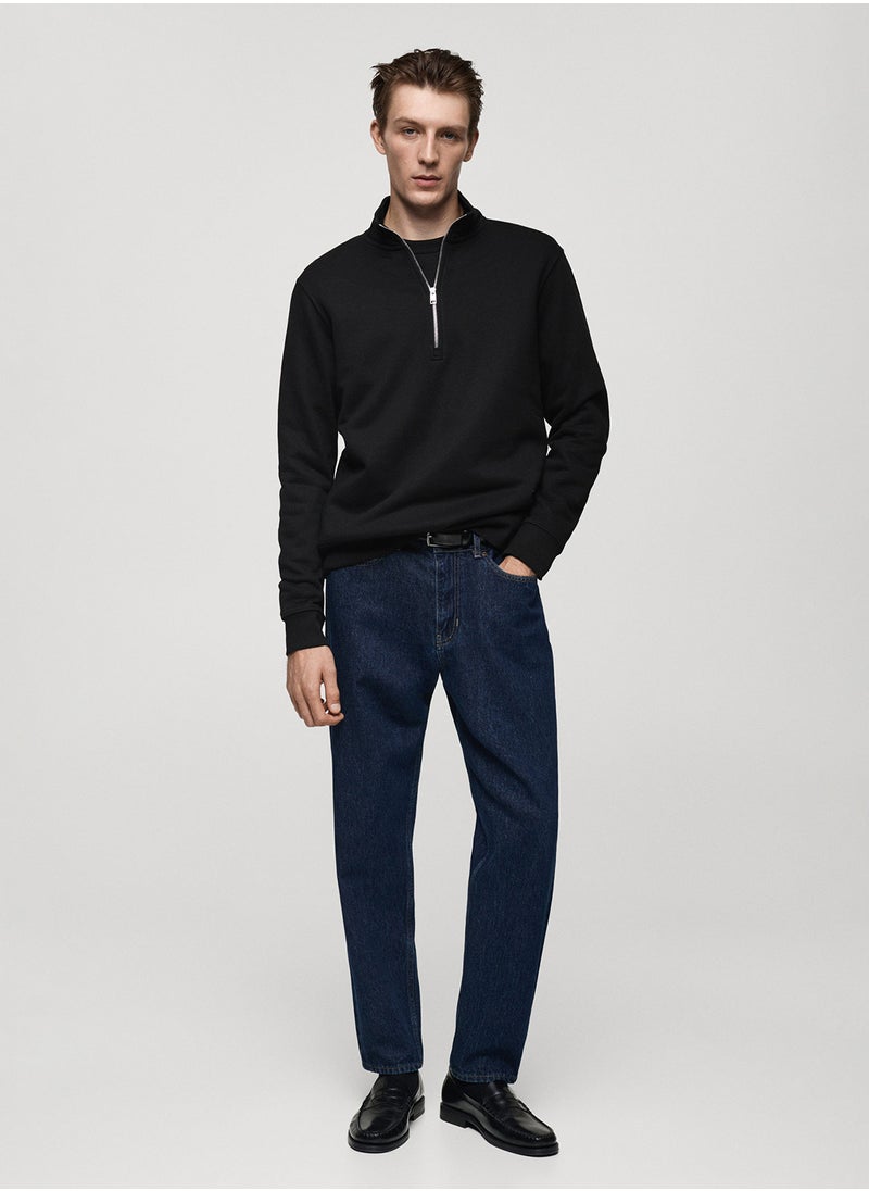 Winny Half Zip Detailed Sweatshirt