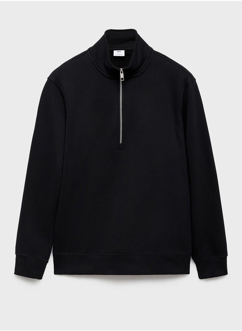 Winny Half Zip Detailed Sweatshirt